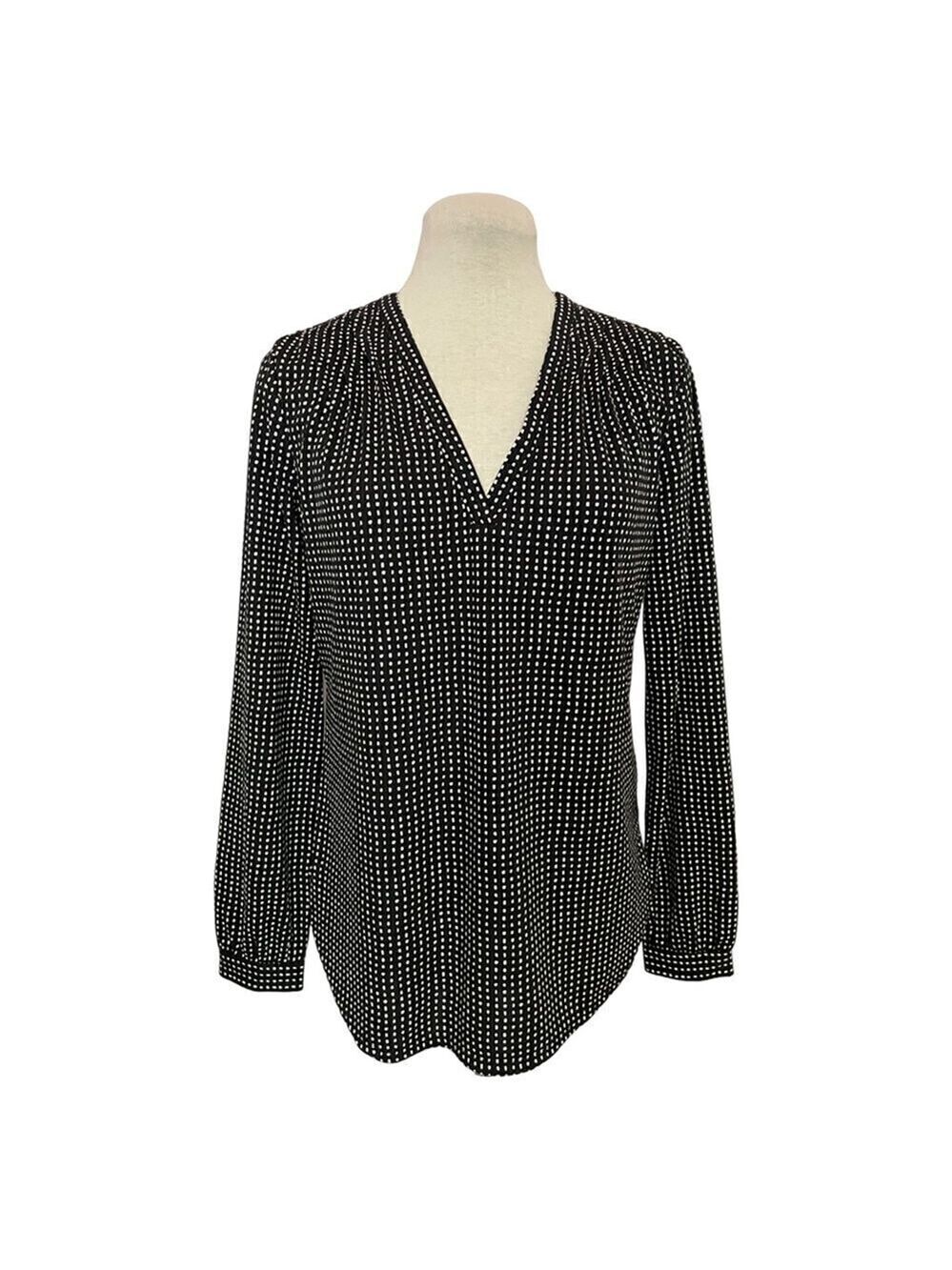 ANN Taylor Black Polka Dot Top Size S